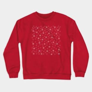 Glowing Pixel Snowstorm on Red Crewneck Sweatshirt